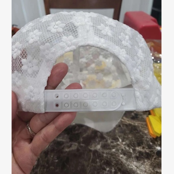 Boho Floral Rhinestone Mesh Breathable Baseball Cap - Picture 8 of 9